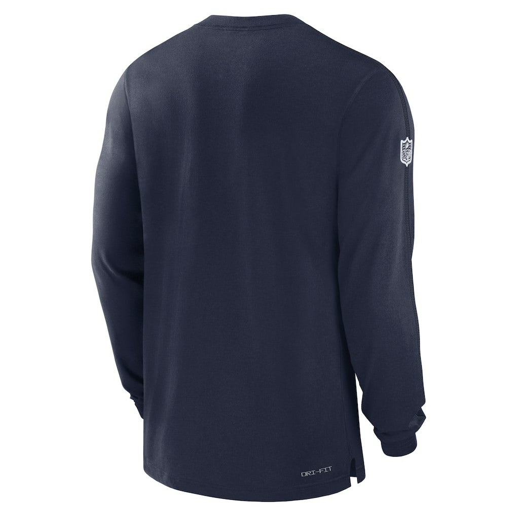 Nike Dallas Cowboys 2024/25 Sideline Player Tri-Blend Performance Long Sleeve T-Shirt Navy
