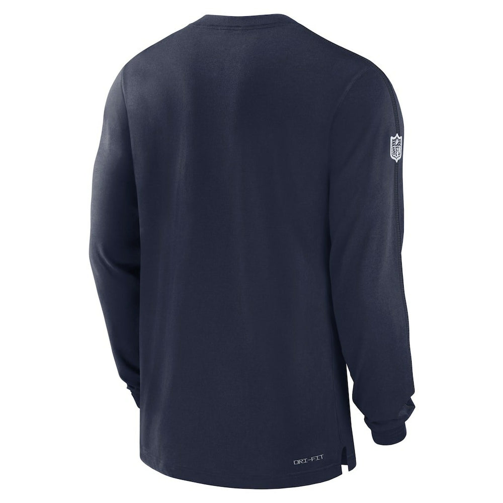 Nike Dallas Cowboys 2024/25 Sideline Player Tri-Blend Performance Long Sleeve T-Shirt Navy