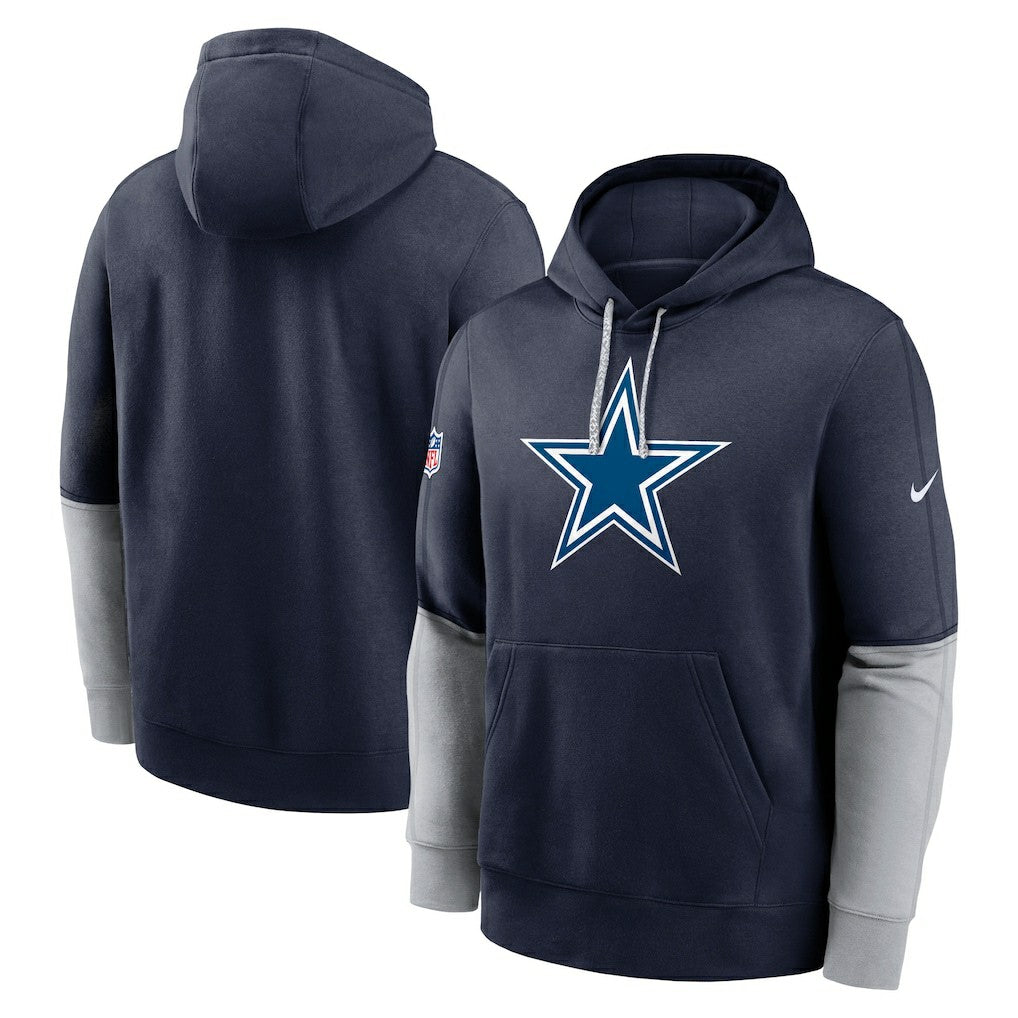 Nike Dallas Cowboys 2024 Sideline Club Pullover Hoodie Navy