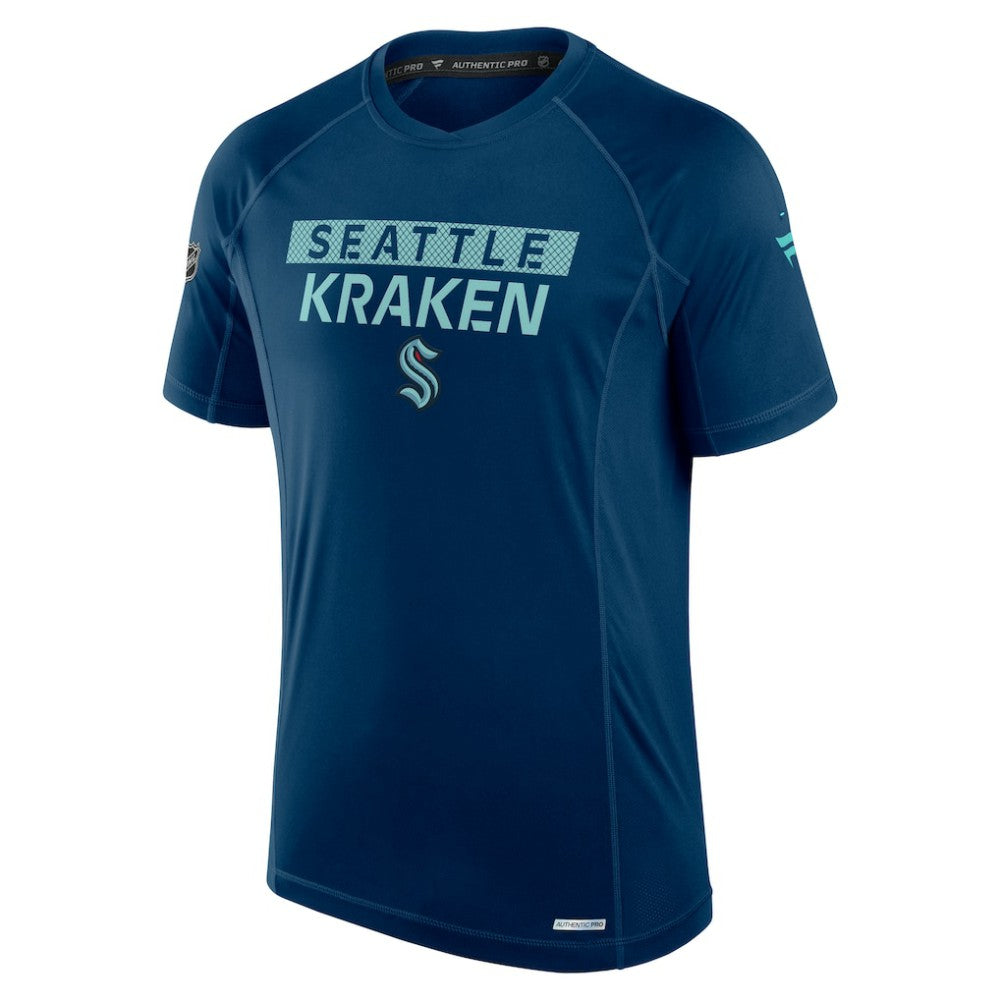 Seattle Kraken Fanatics Authentic Pro Rink Tech T-Shirt - Deep Sea Blue - NHL 200869598