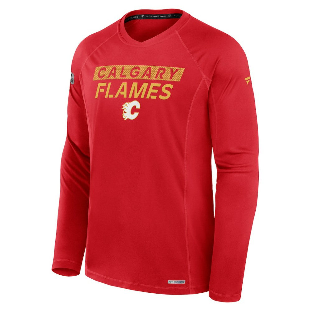 Calgary Flames Fanatics Authentic Pro Rink Tech Long Sleeve T-Shirt - Red - NHL 200869629