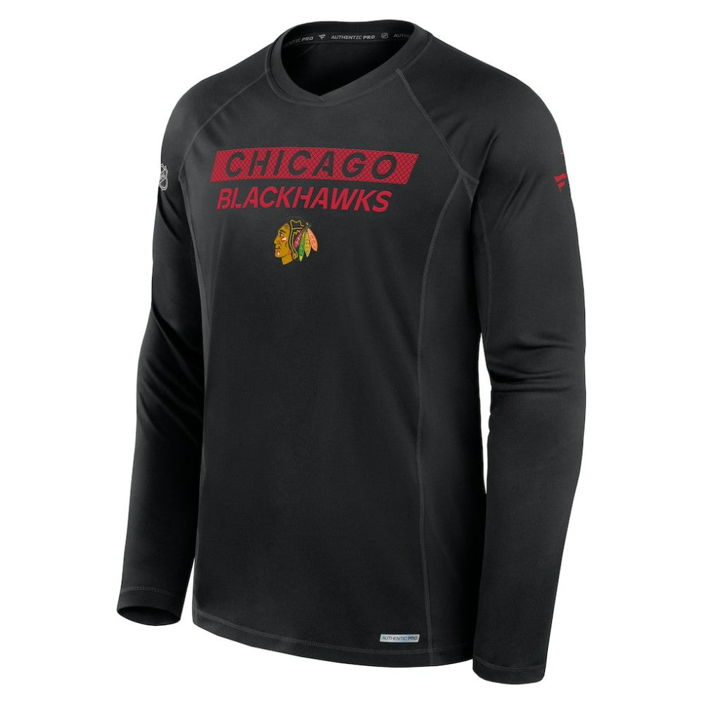 Chicago Blackhawks Fanatics Authentic Pro Rink Tech Long Sleeve T-Shirt - Black - NHL 200869647