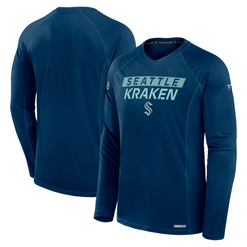 Seattle Kraken Fanatics Authentic Pro Rink Tech Long Sleeve T-Shirt - Navy - NHL 200869648