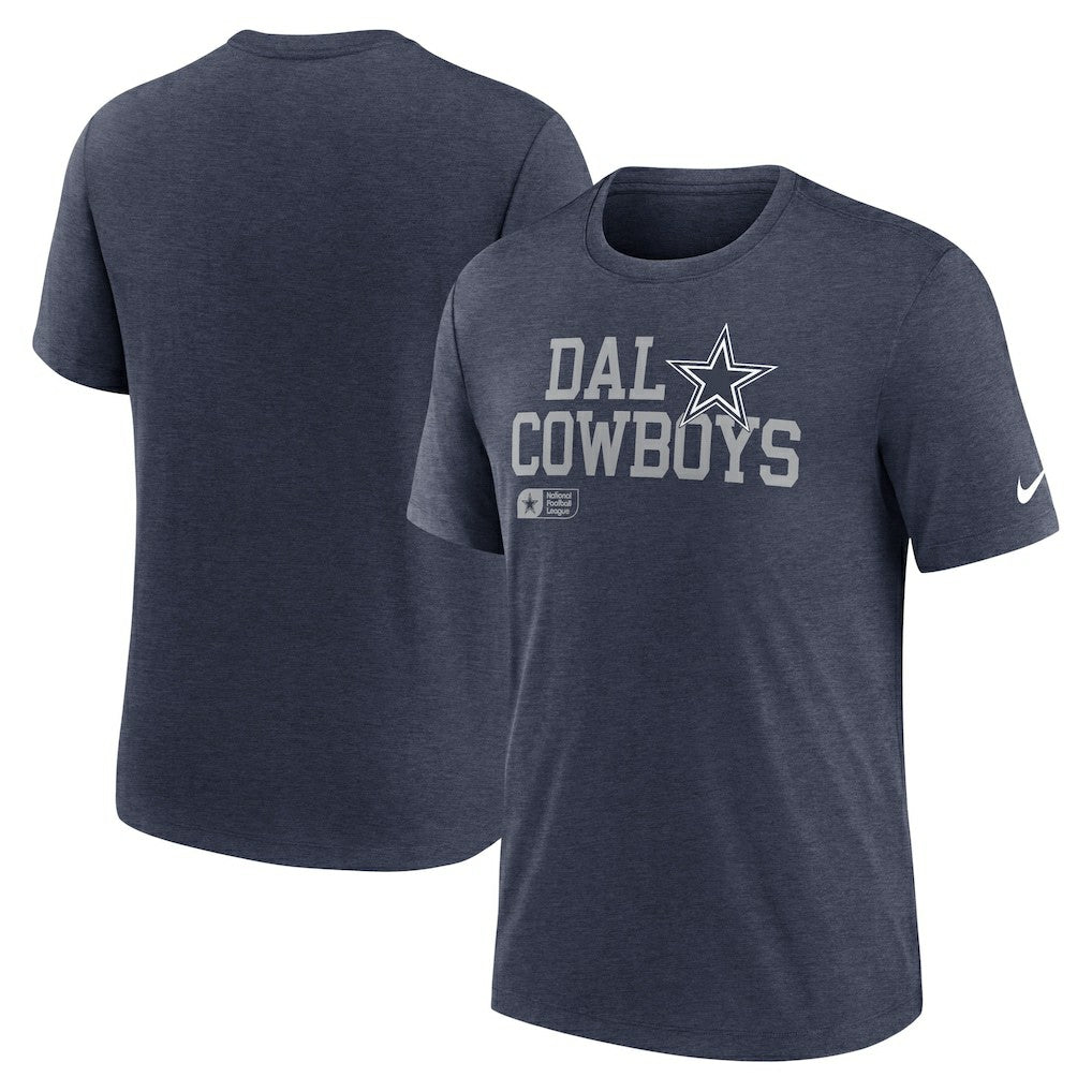 Nike Dallas Cowboys Lockup Tri-Blend T-Shirt Heather Navy