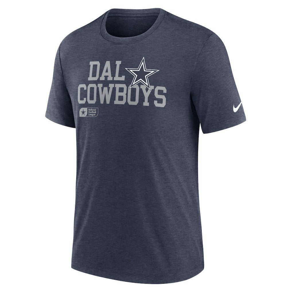 Nike Dallas Cowboys Lockup Tri-Blend T-Shirt Heather Navy