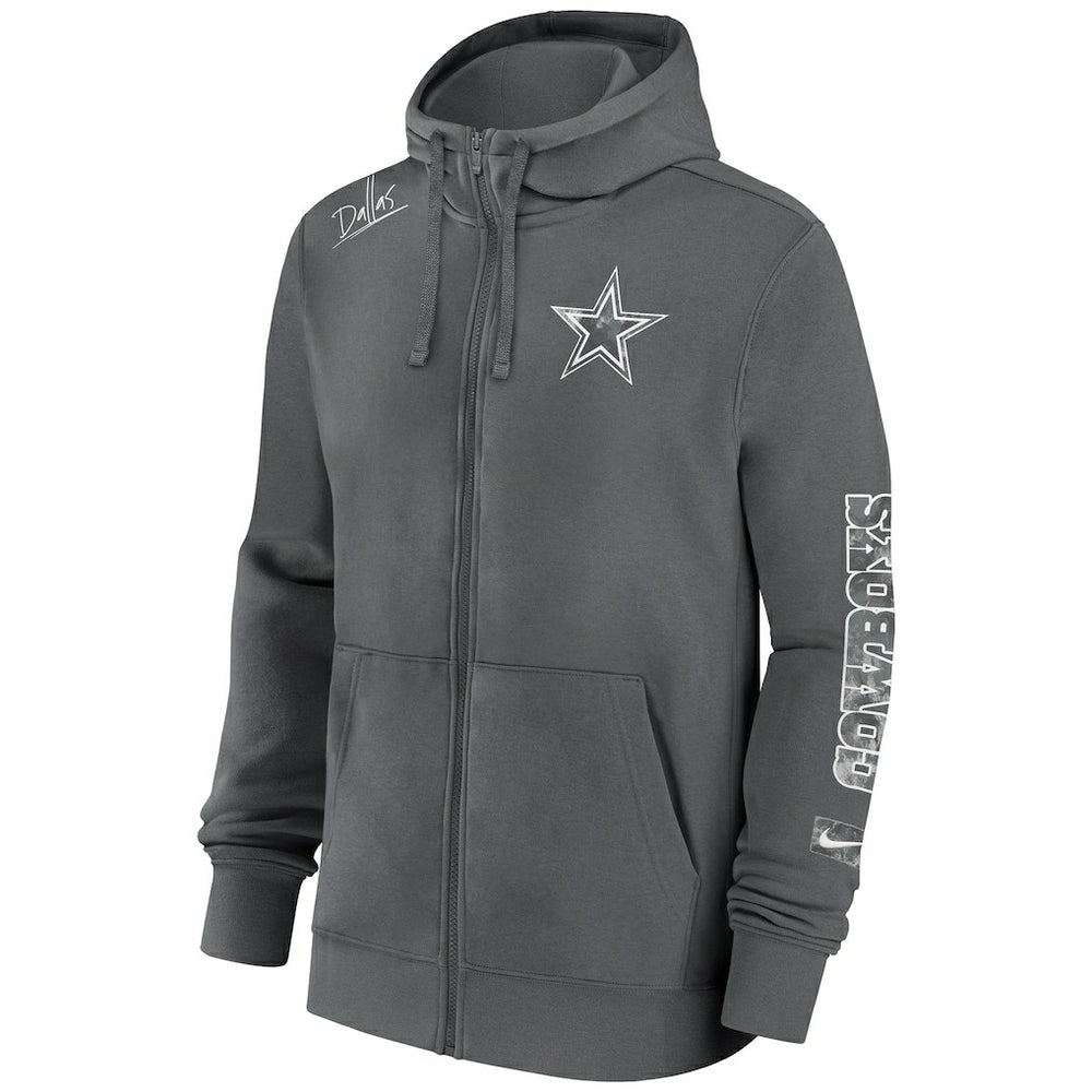 Nike Dallas Cowboys Primetime Club Full-Zip Hoodie Charcoal