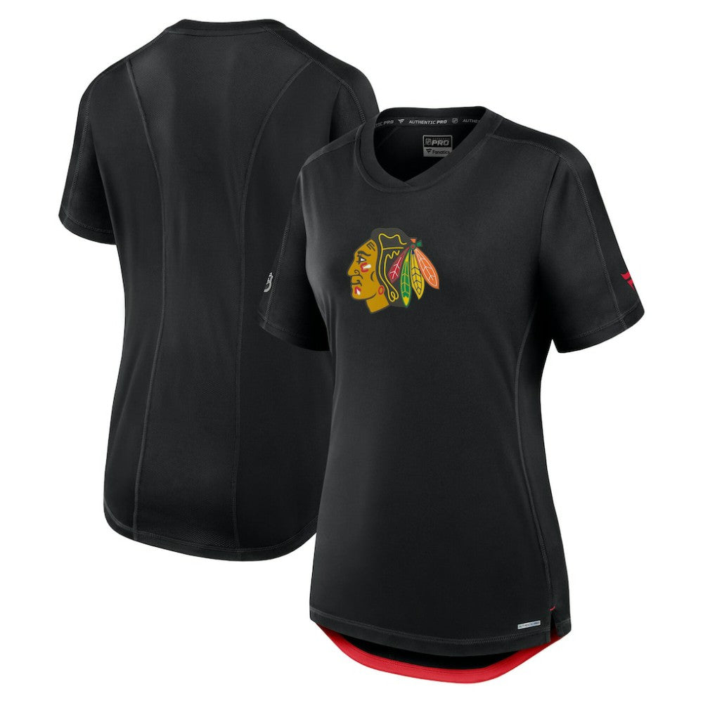 Chicago Blackhawks Fanatics Women's Authentic Pro Rink T-Shirt - Black - NHL 200870380