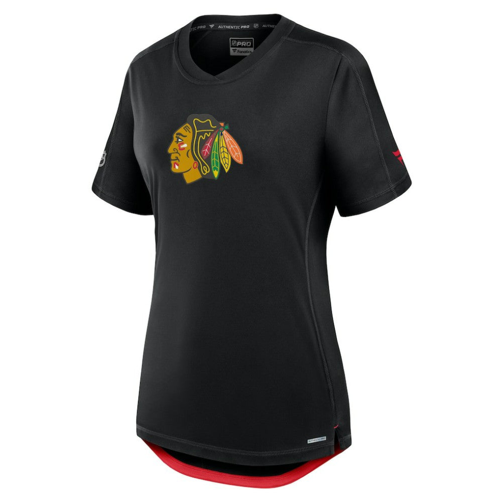 Chicago Blackhawks Fanatics Women's Authentic Pro Rink T-Shirt - Black - NHL 200870380