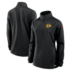 Chicago Blackhawks Fanatics Women's Authentic Pro Rink Lightweight Quarter-Zip Pullover Sweatshirt - Black - NHL 200870459