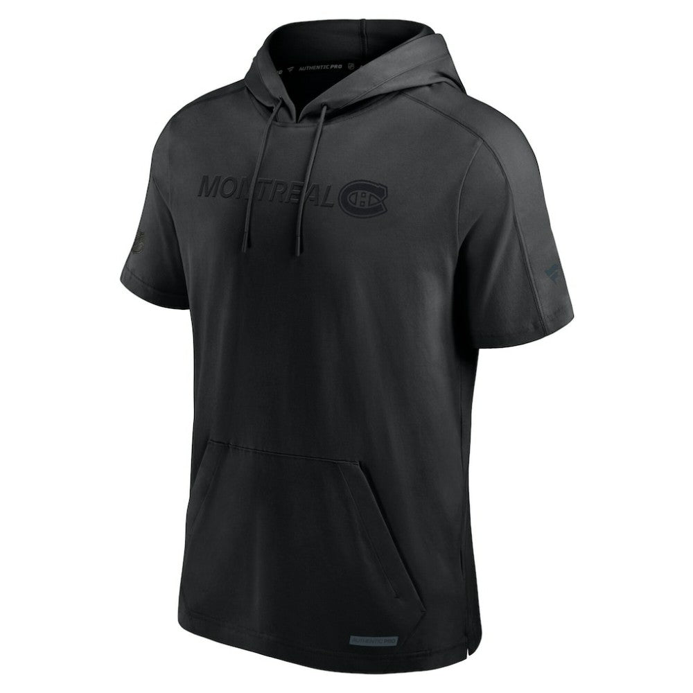 Montreal Canadiens Fanatics Authentic Pro Road Performance Short Sleeve Pullover Hoodie - Black - NHL 200871141