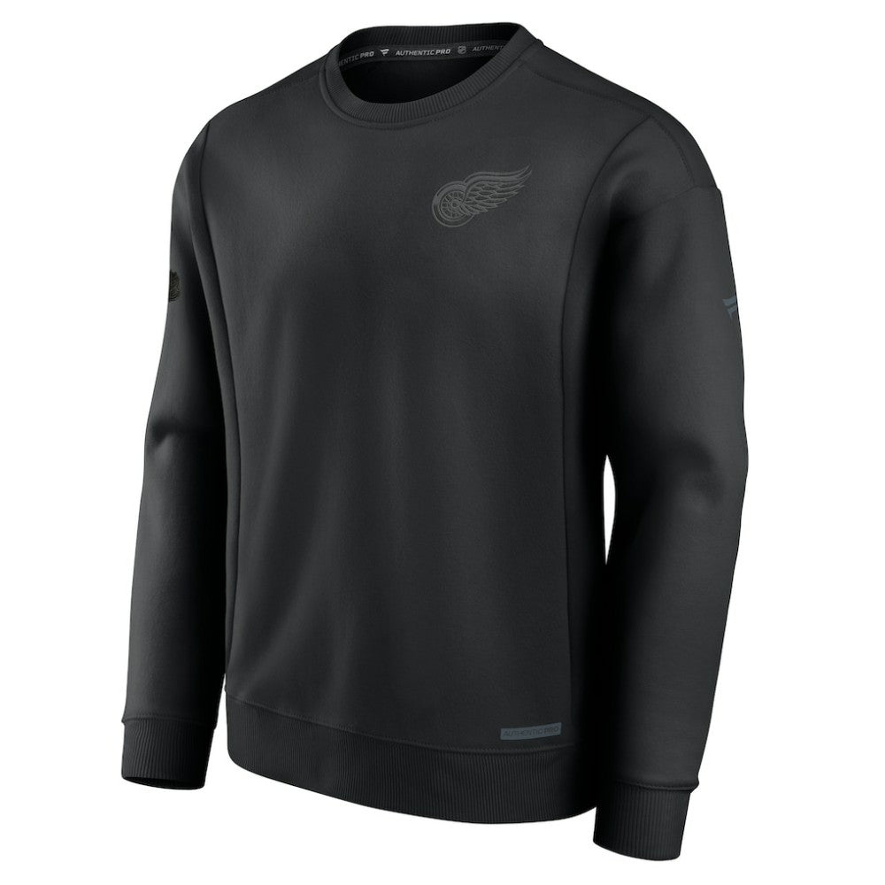 Detroit Red Wings Fanatics Authentic Pro Road Fleece Pullover Sweatshirt - Black - NHL 200871167