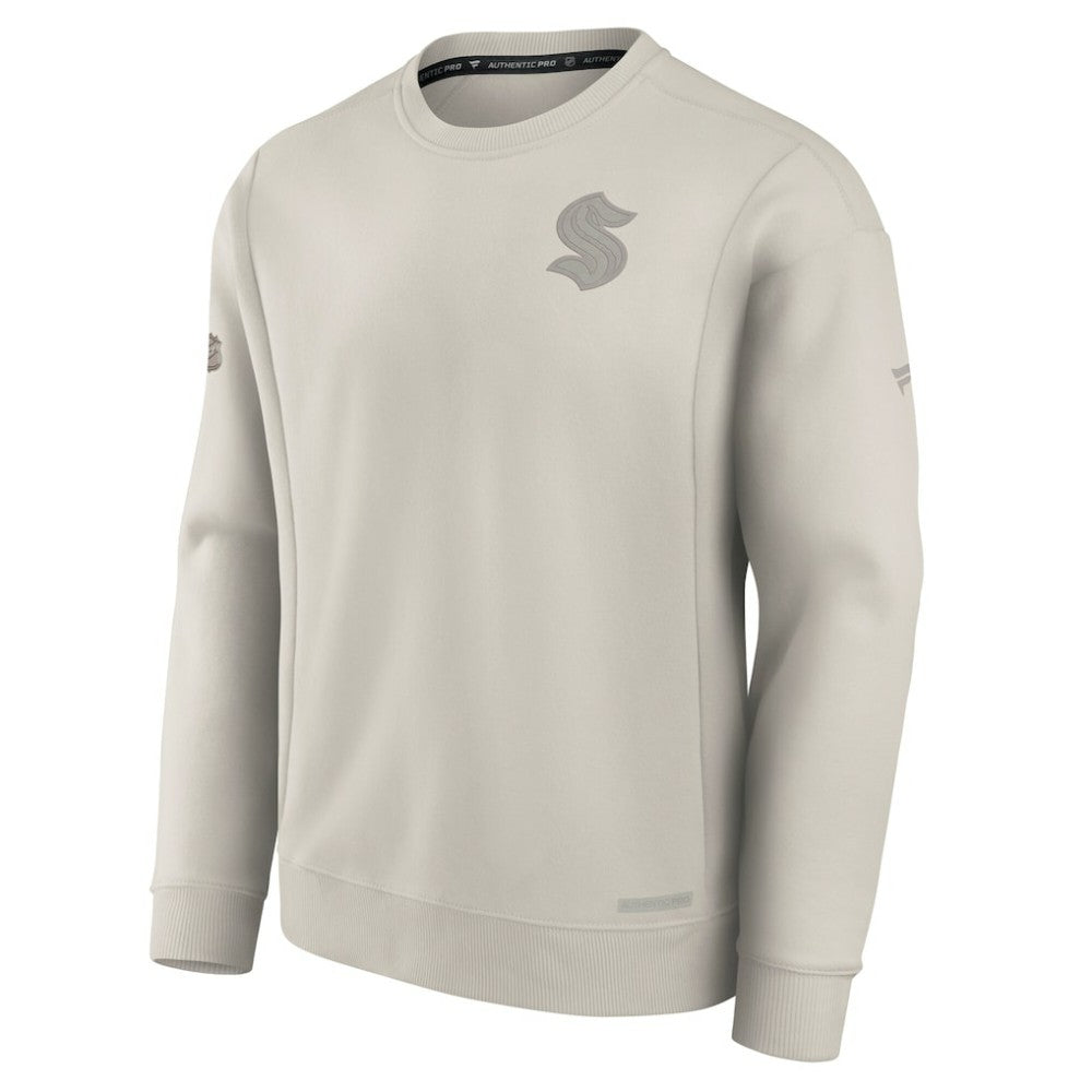 Seattle Kraken Fanatics Authentic Pro Road Fleece Pullover Sweatshirt - Cream - NHL 200871178