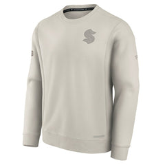 Seattle Kraken Fanatics Authentic Pro Road Fleece Pullover Sweatshirt - Cream - NHL 200871178