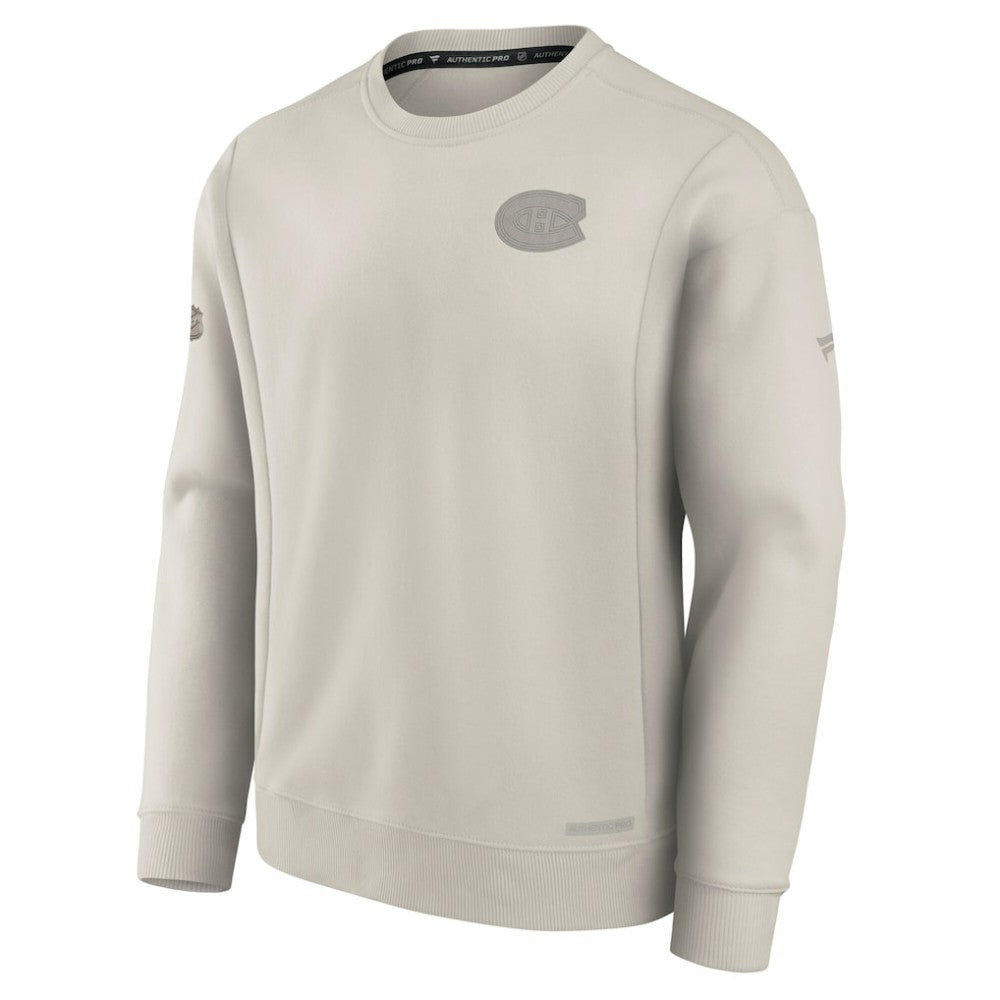 Montreal Canadiens Fanatics Authentic Pro Road Fleece Pullover Sweatshirt - Cream - NHL 200871216