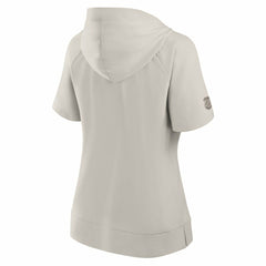 Detroit Red Wings Fanatics Women's Authentic Pro Road Short Sleeve V-Neck Pullover Hoodie - Cream - NHL 200871383
