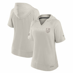 Vegas Golden Knights Fanatics Women's Authentic Pro Road Fashion V-Neck Hoodie T-Shirt - Cream - NHL 200871419