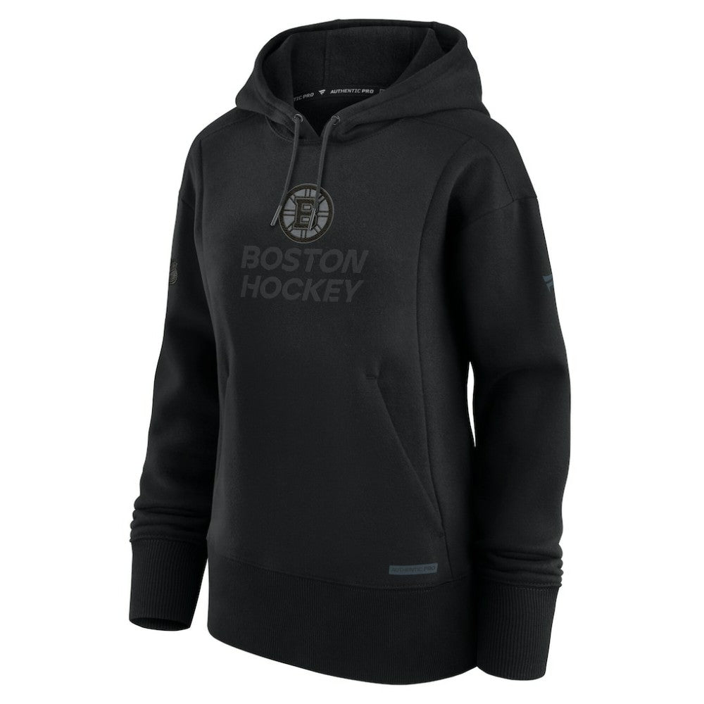 Boston Bruins Fanatics Women's Authentic Pro Road Pullover Hoodie - Black - NHL 200871488