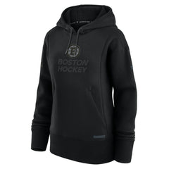 Boston Bruins Fanatics Women's Authentic Pro Road Pullover Hoodie - Black - NHL 200871488
