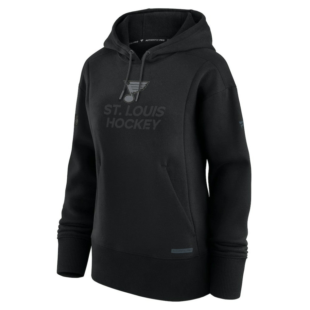 St. Louis Blues Fanatics Women's Authentic Pro Road Pullover Hoodie - Black - NHL 200871490