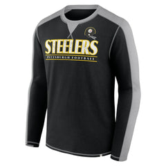 Fanatics Pittsburgh Steelers Behind the Line Long Sleeve T-Shirt Black/Gray
