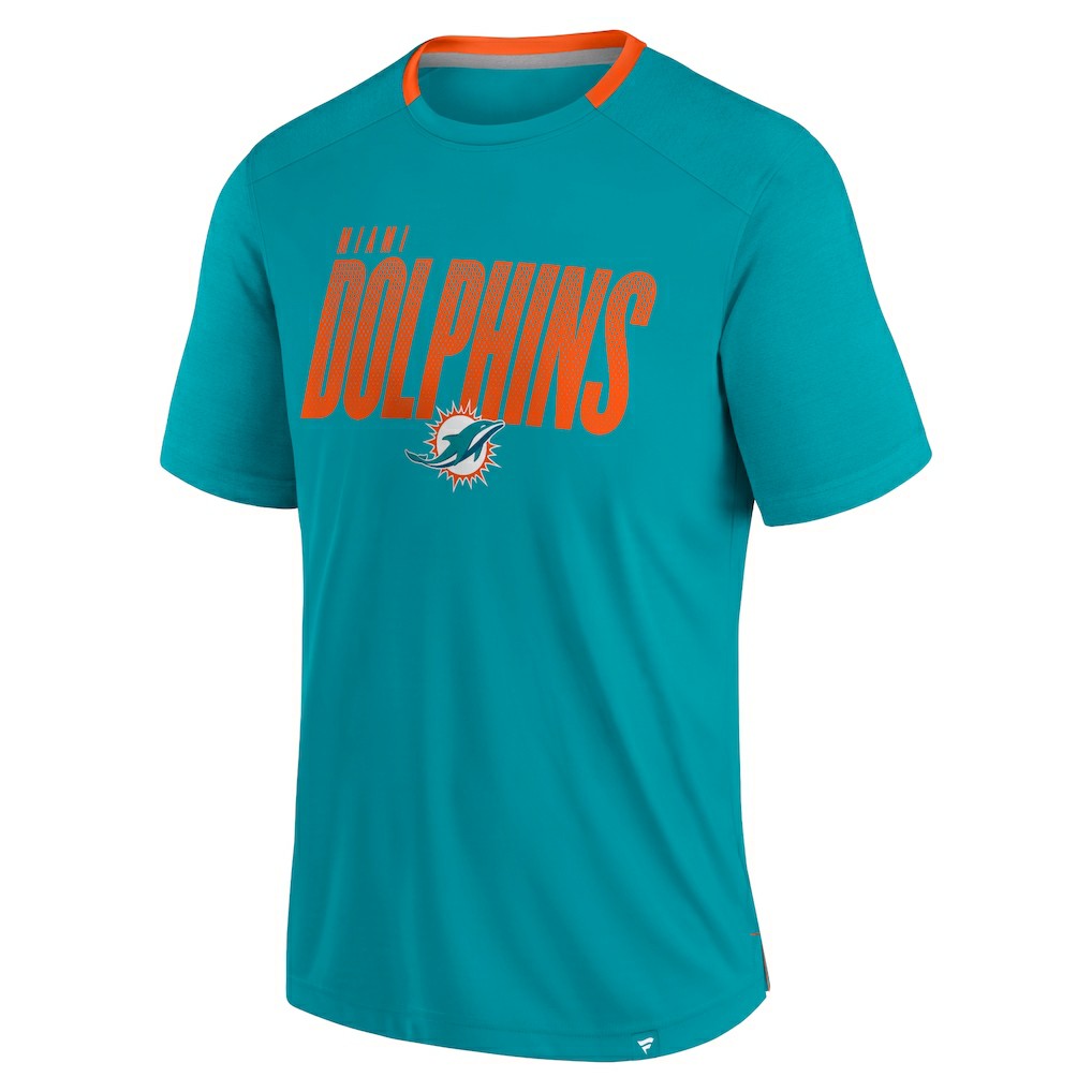 Fanatics Miami Dolphins Defender Fade Slant T-Shirt Aqua