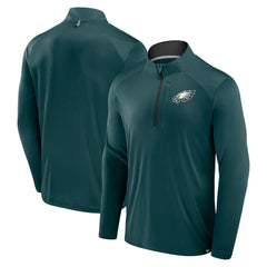 Fanatics Philadelphia Eagles Defender Long Sleeve Quarter-Zip Jacket Midnight Green