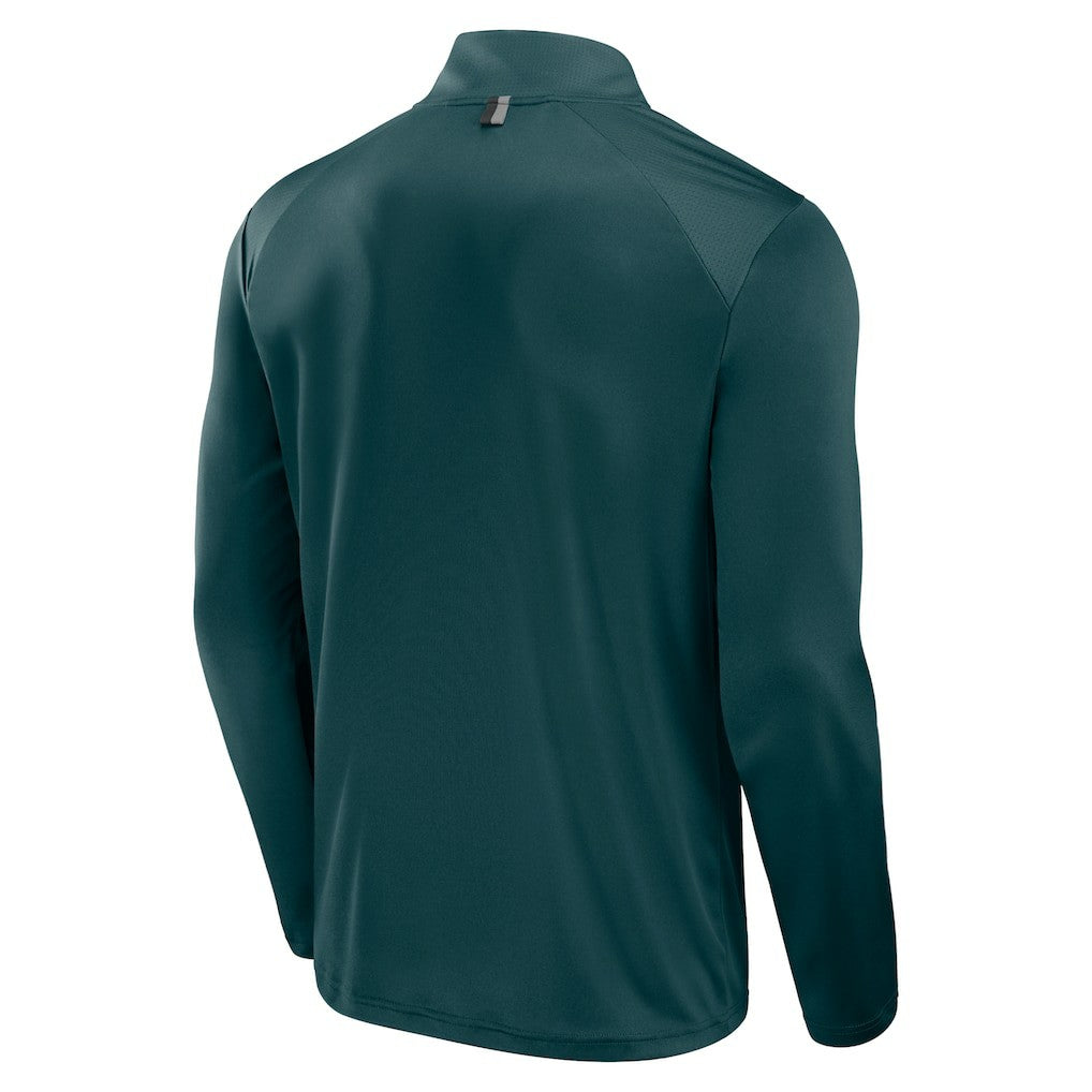 Fanatics Philadelphia Eagles Defender Long Sleeve Quarter-Zip Jacket Midnight Green