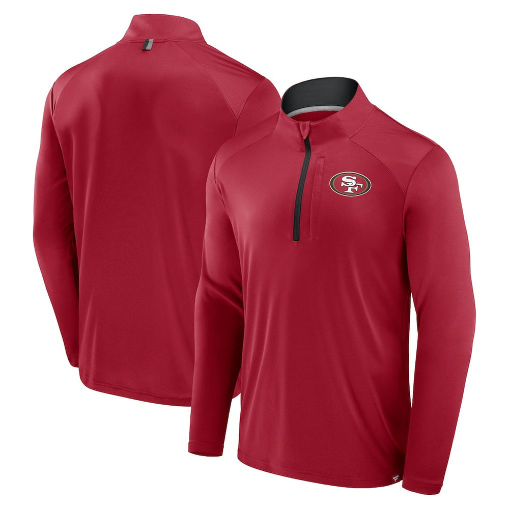 Fanatics San Francisco 49ers Defender Long Sleeve Quarter-Zip Jacket Scarlet