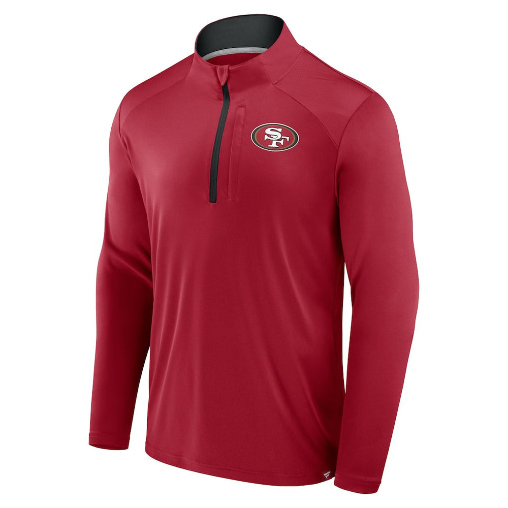 Fanatics San Francisco 49ers Defender Long Sleeve Quarter-Zip Jacket Scarlet