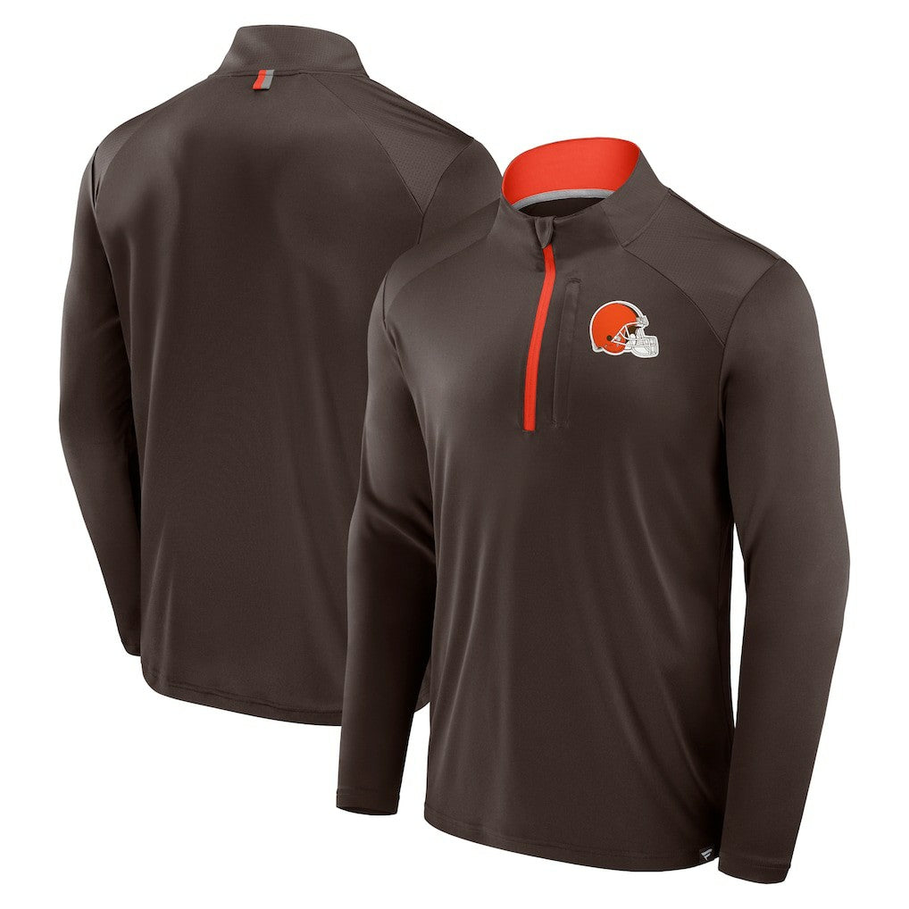 Fanatics Cleveland Browns Defender Long Sleeve Quarter-Zip Jacket Brown