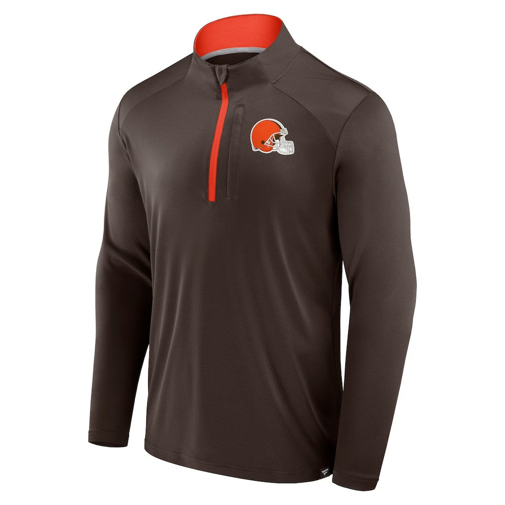 Fanatics Cleveland Browns Defender Long Sleeve Quarter-Zip Jacket Brown