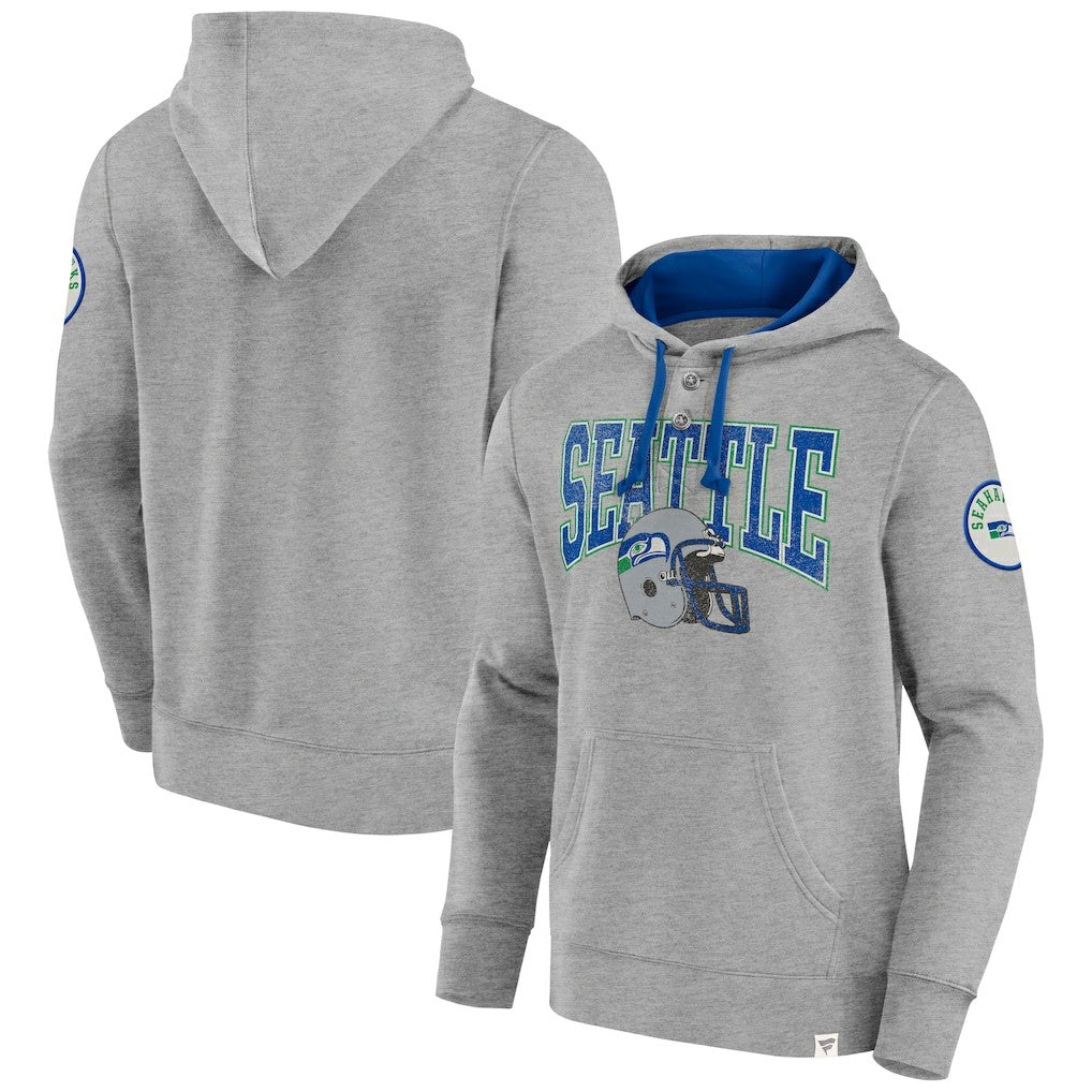 Fanatics Seattle Seahawks Label Maker Pullover Hoodie Heather Gray