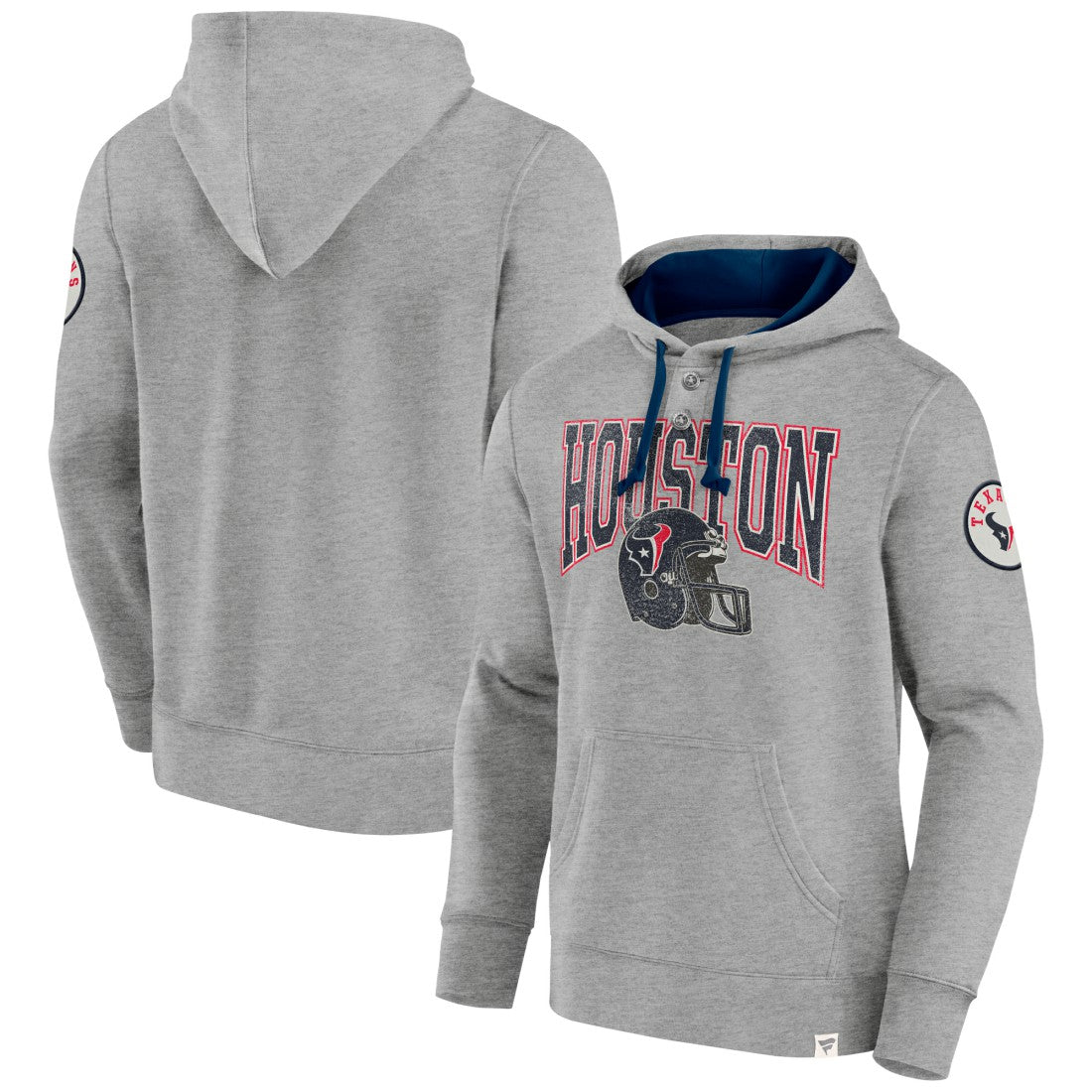 Fanatics Houston Texans Label Maker Pullover Hoodie Heather Gray