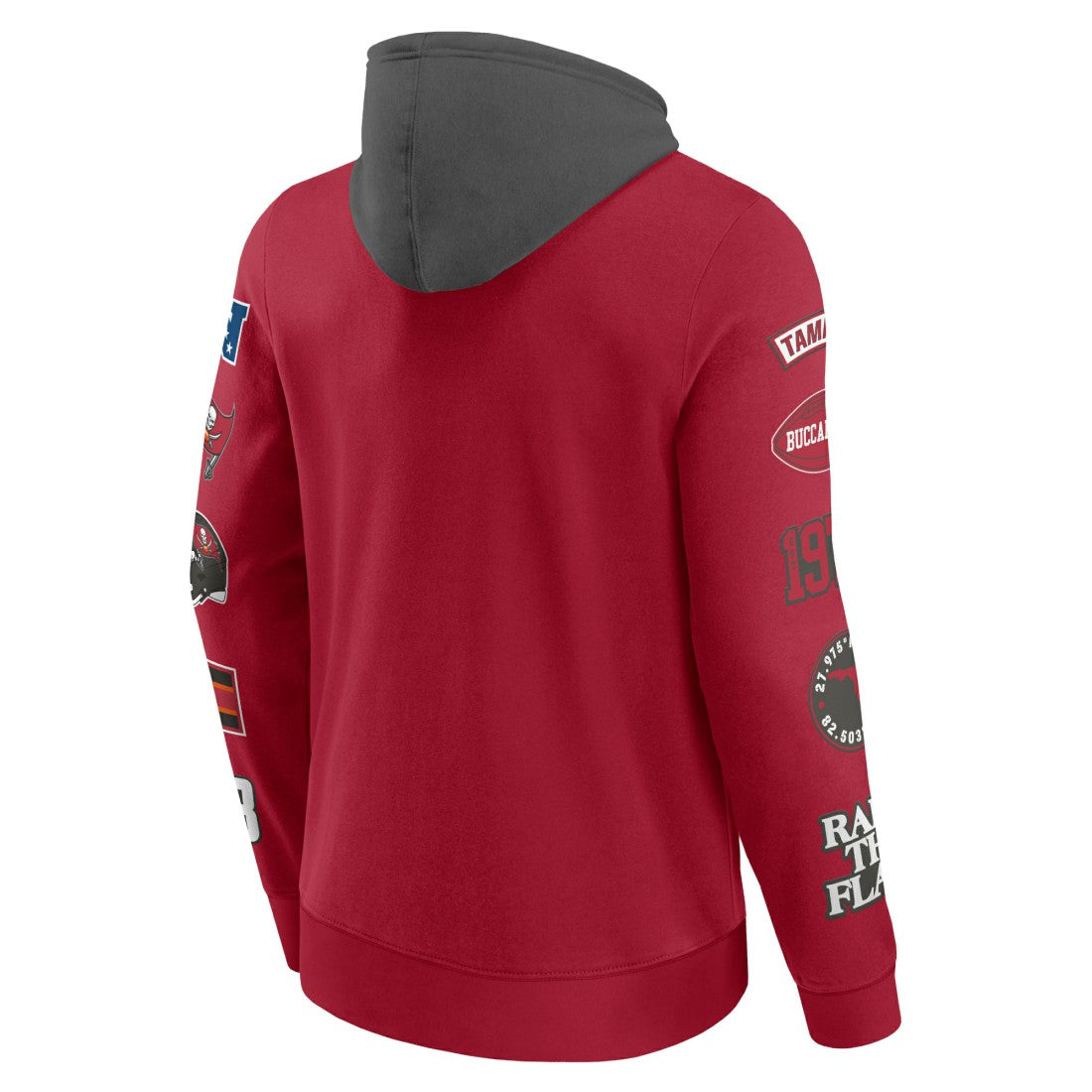Fanatics Tampa Bay Buccaneers Patched Out Pullover Hoodie Red/Pewter
