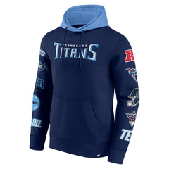 Fanatics Tennessee Titans Patched Out Pullover Hoodie Navy/Light Blue