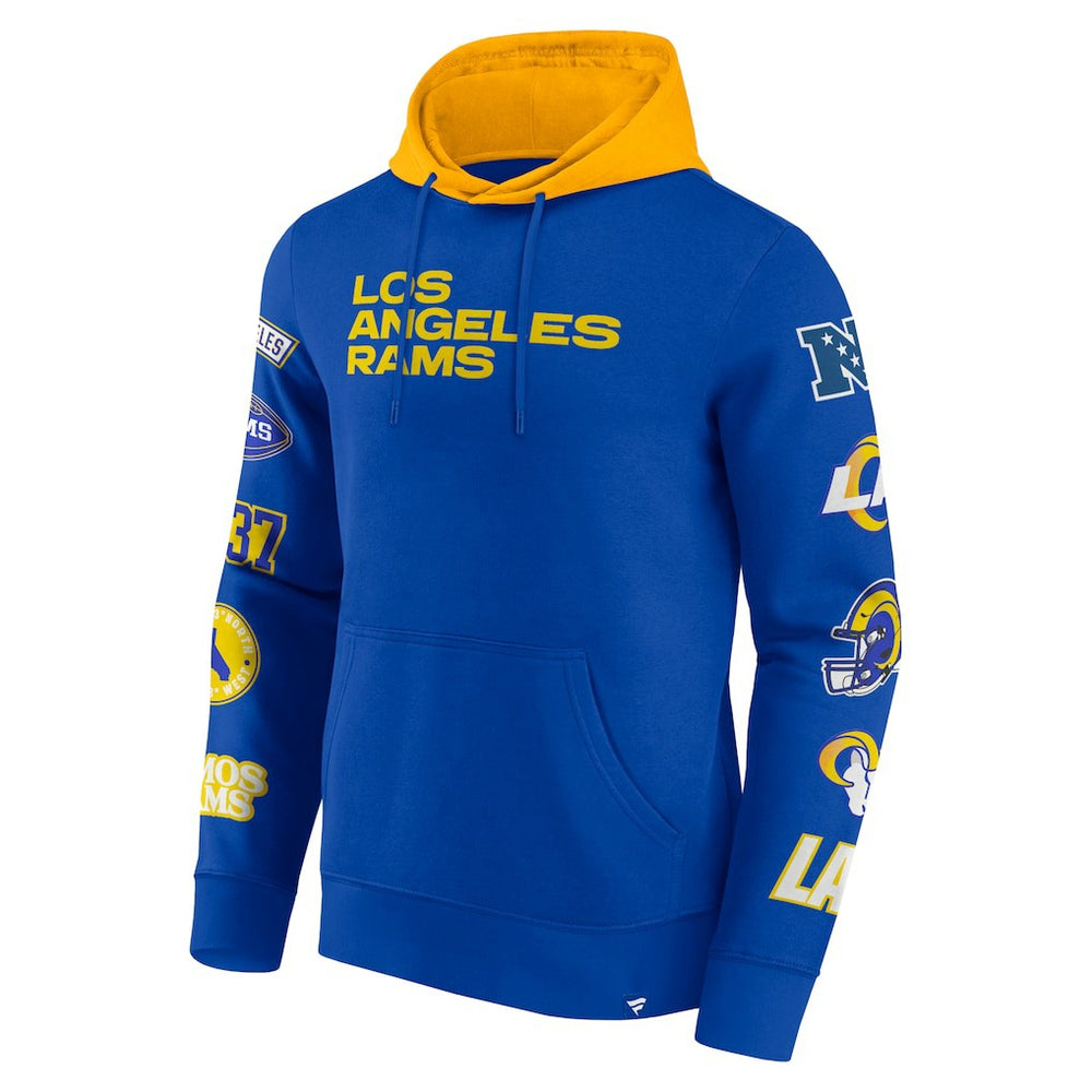 Fanatics Los Angeles Rams Patched Out Pullover Hoodie Royal/Gold