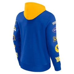 Fanatics Los Angeles Rams Patched Out Pullover Hoodie Royal/Gold