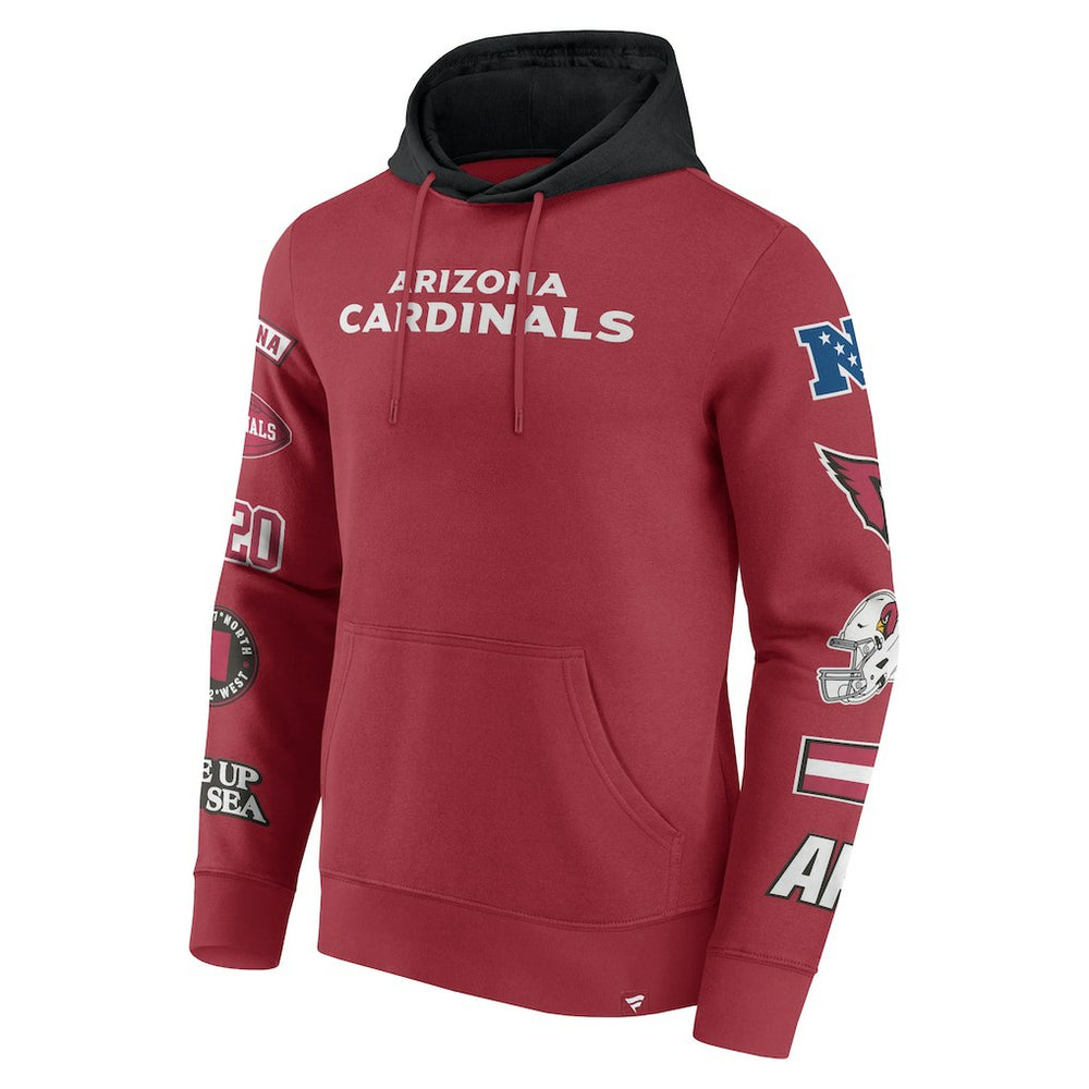 Fanatics Arizona Cardinals Patched Out Pullover Hoodie Cardinal/Black