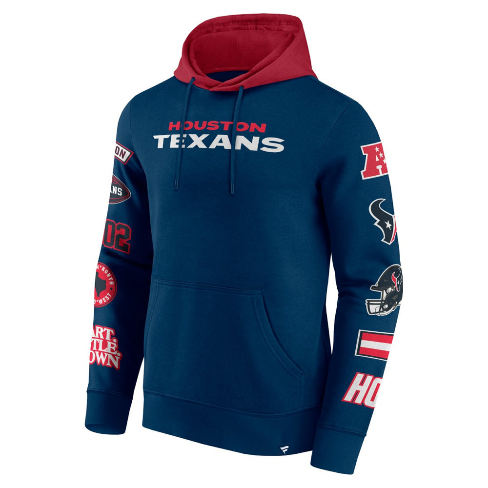 Fanatics Houston Texans Patched Out Pullover Hoodie Navy/Cardinal