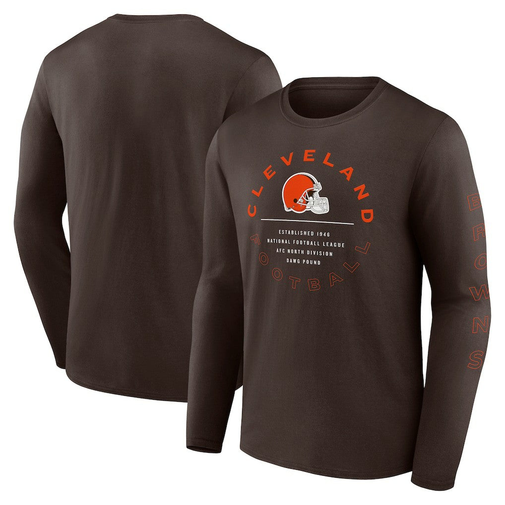 Fanatics Cleveland Browns Stat Sheet Long Sleeve T-Shirt Brown