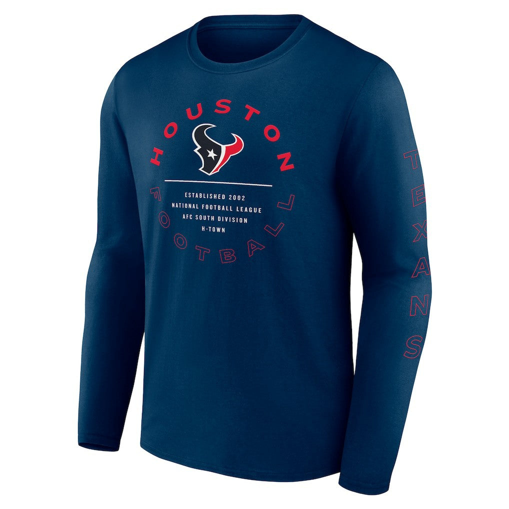 Fanatics Houston Texans Stat Sheet Long Sleeve T-Shirt Navy