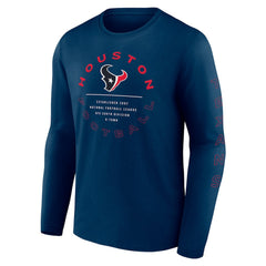 Fanatics Houston Texans Stat Sheet Long Sleeve T-Shirt Navy
