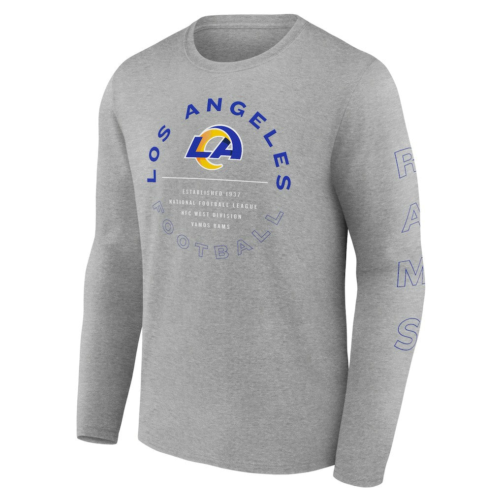Fanatics Los Angeles Rams Stat Sheet Long Sleeve T-Shirt Heather Gray