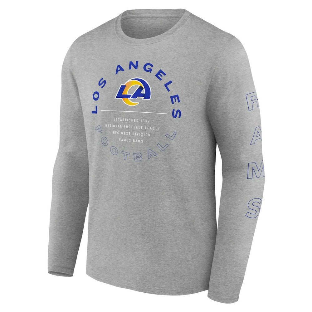 Fanatics Los Angeles Rams Stat Sheet Long Sleeve T-Shirt Heather Gray