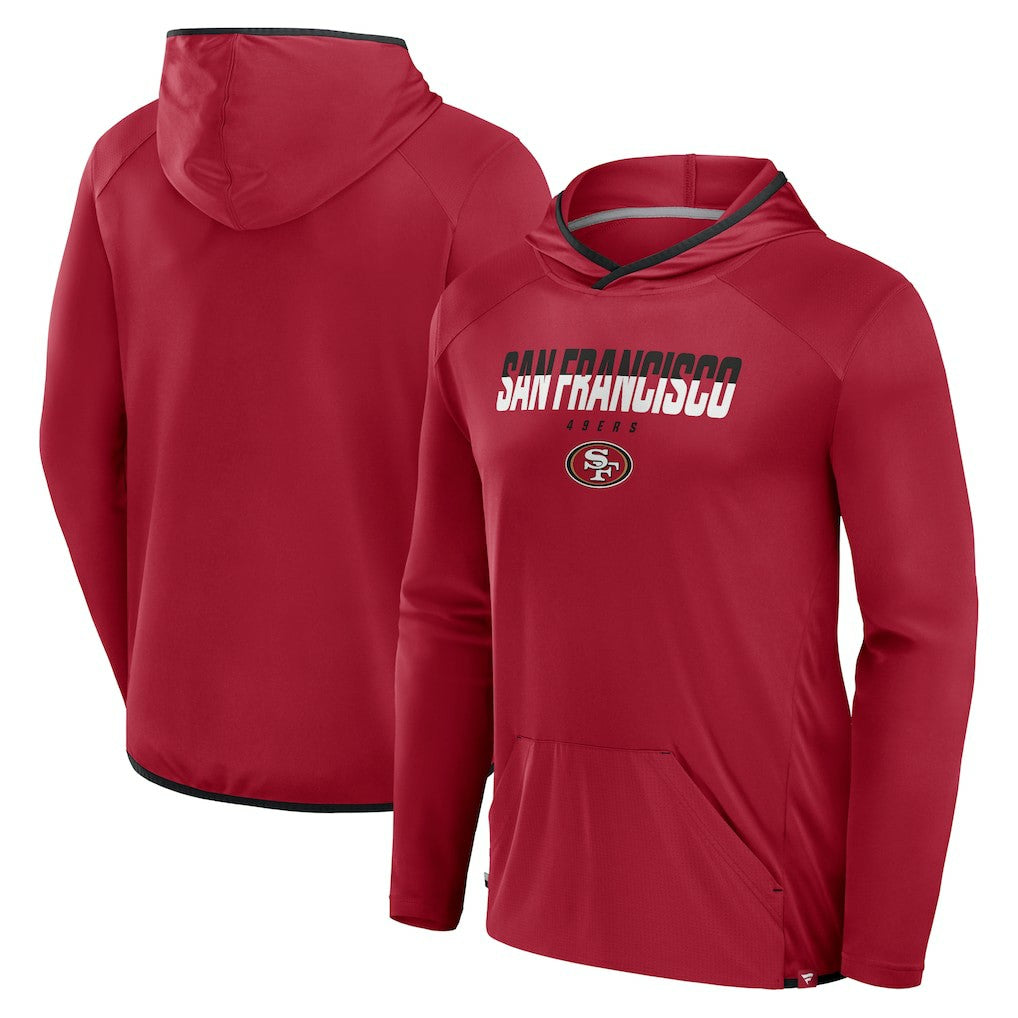 Fanatics San Francisco 49ers Transitional Defender Hoodie Long Sleeve T-Shirt Scarlet