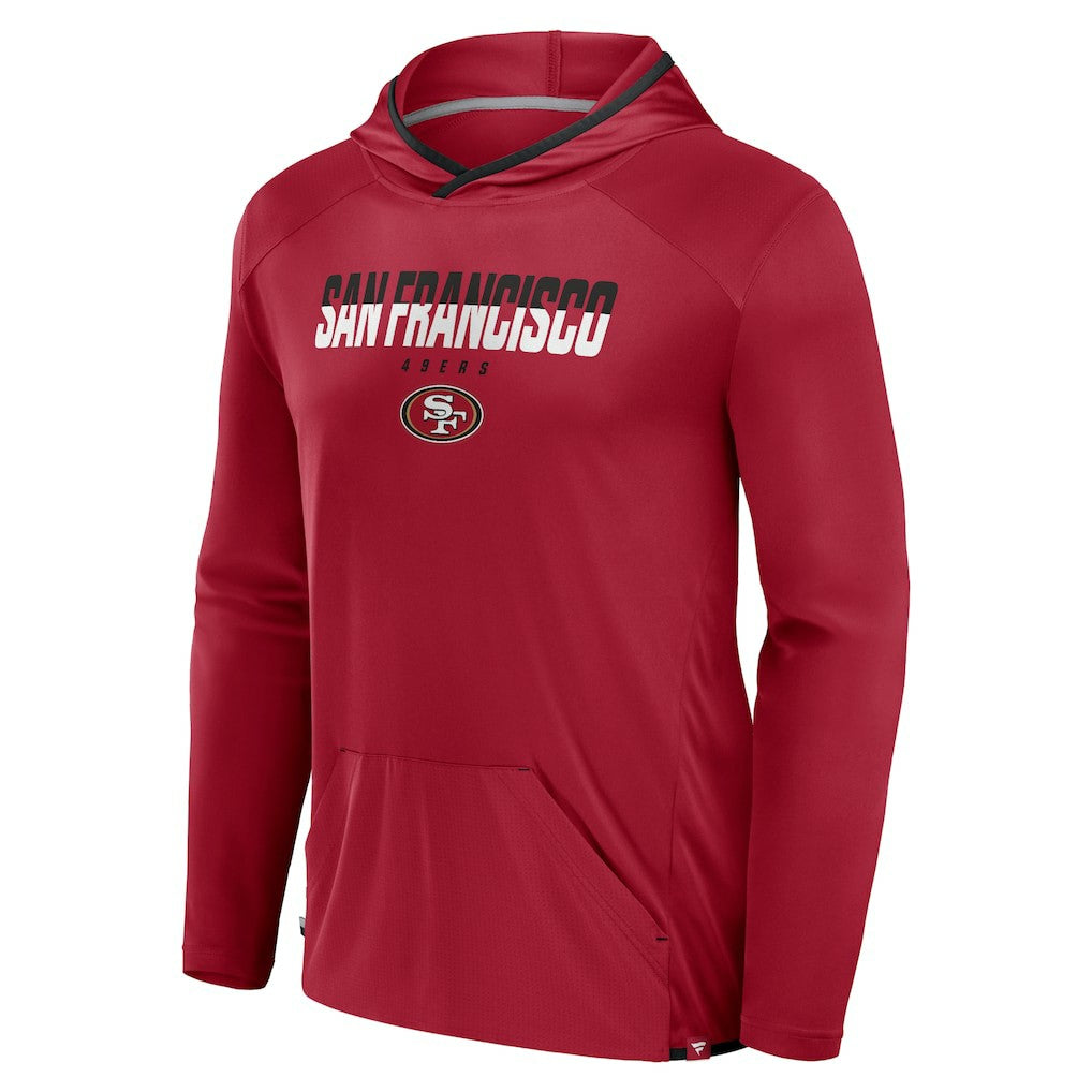 Fanatics San Francisco 49ers Transitional Defender Hoodie Long Sleeve T-Shirt Scarlet