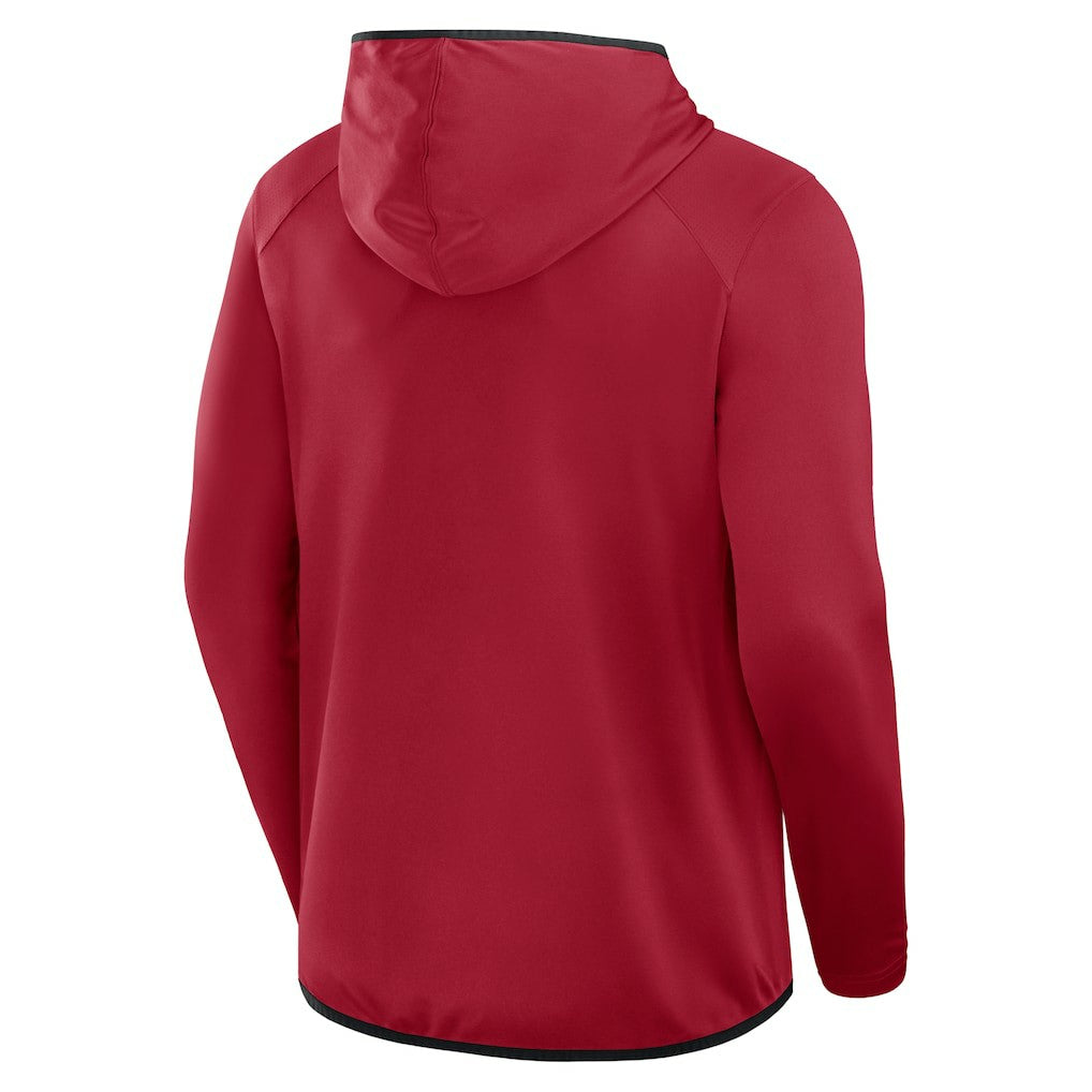 Fanatics San Francisco 49ers Transitional Defender Hoodie Long Sleeve T-Shirt Scarlet