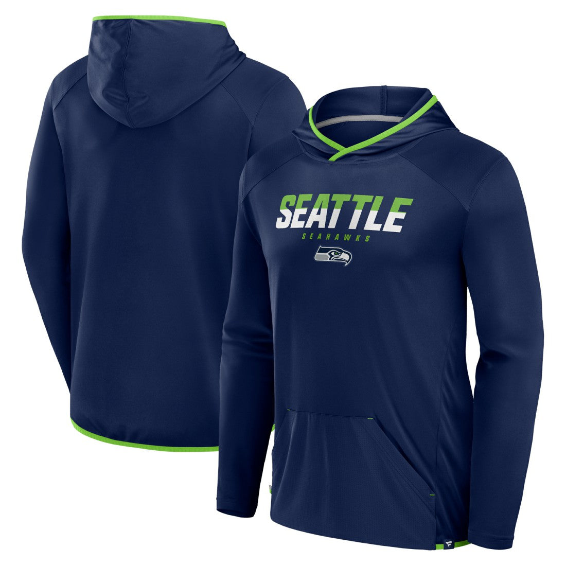 Fanatics Seattle Seahawks Transitional Defender Hoodie Long Sleeve T-Shirt College Navy