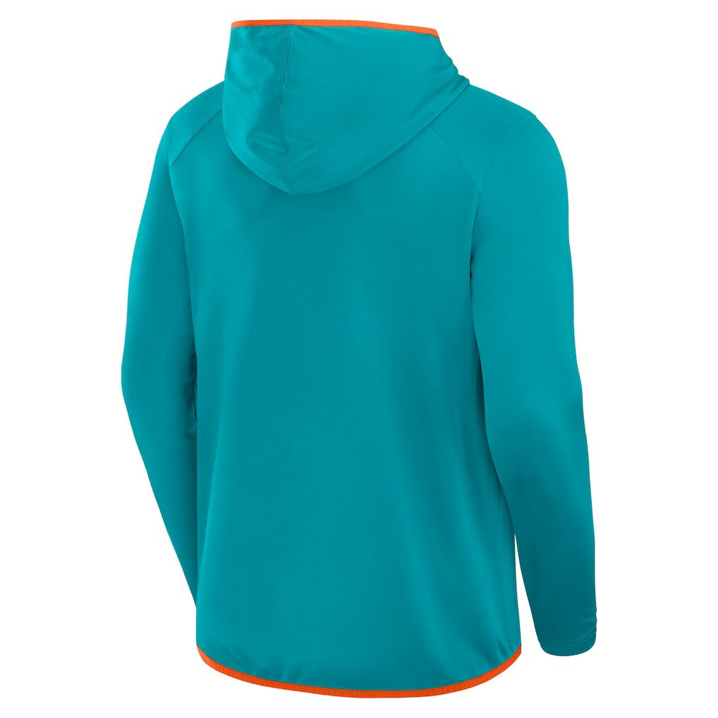 Fanatics Miami Dolphins Transitional Defender Hoodie Long Sleeve T-Shirt Aqua