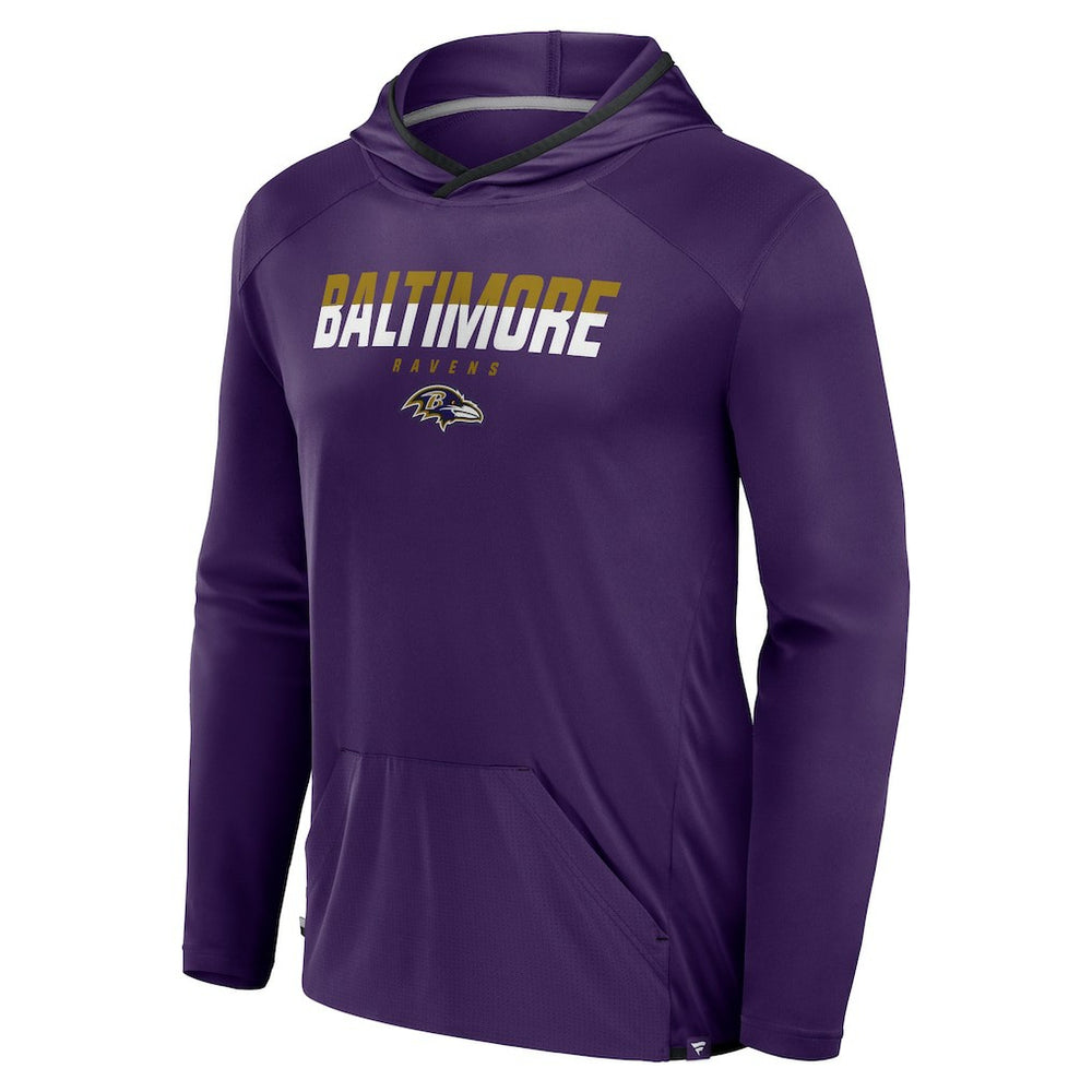Fanatics Baltimore Ravens Transitional Defender Hoodie Long Sleeve T-Shirt Purple